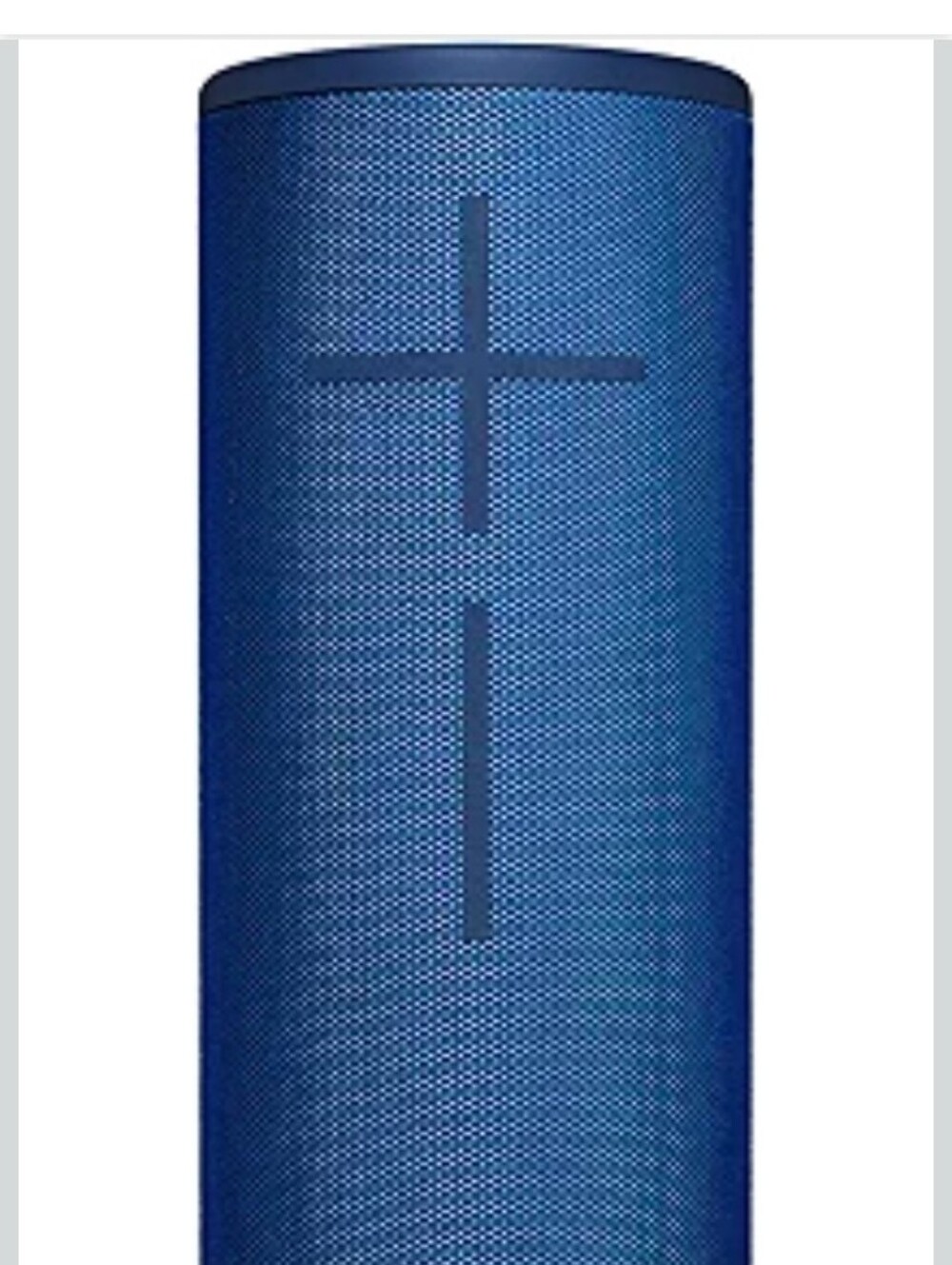 Cylindrical Portable Speaker in Deep Blue with Raised Volume Controls